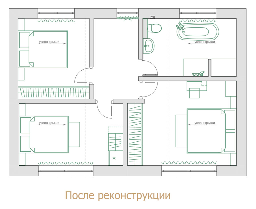 План после реконструкции — 2 этаж